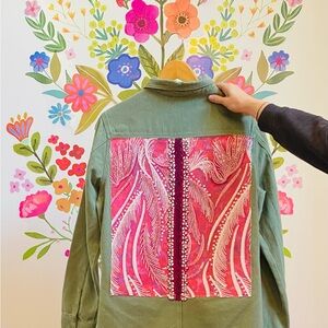 Green and Pink Women's Jacket